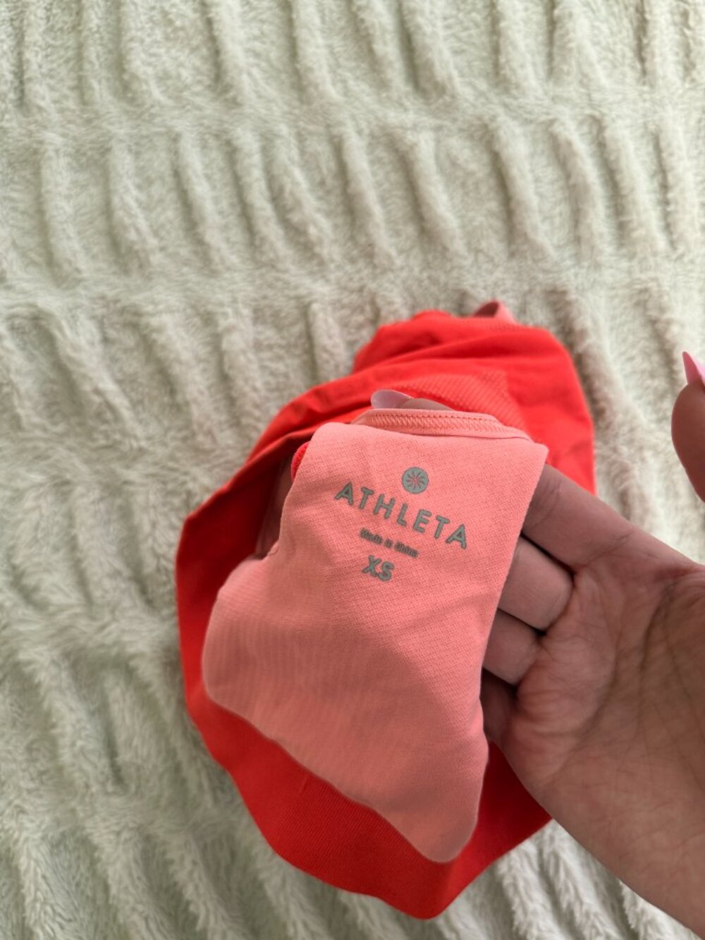 Athleta Coral Pink Racerback Sports Bra Size XS - Picture 3 of 6